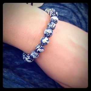 Blue & White Beaded Bracelet